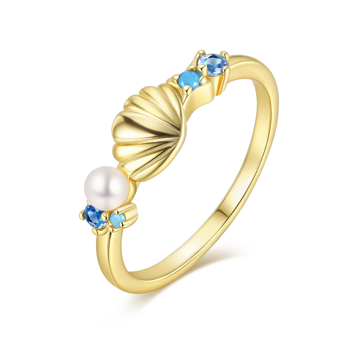 18K Gold Plated Pearl Ring - Zhefan Jewelry