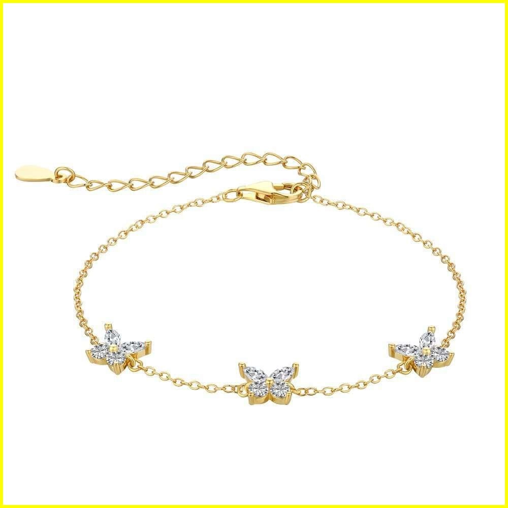 925 Silver Butterfly Bracelet with Cubic Zirconia 1 - Zhefan Jewelry