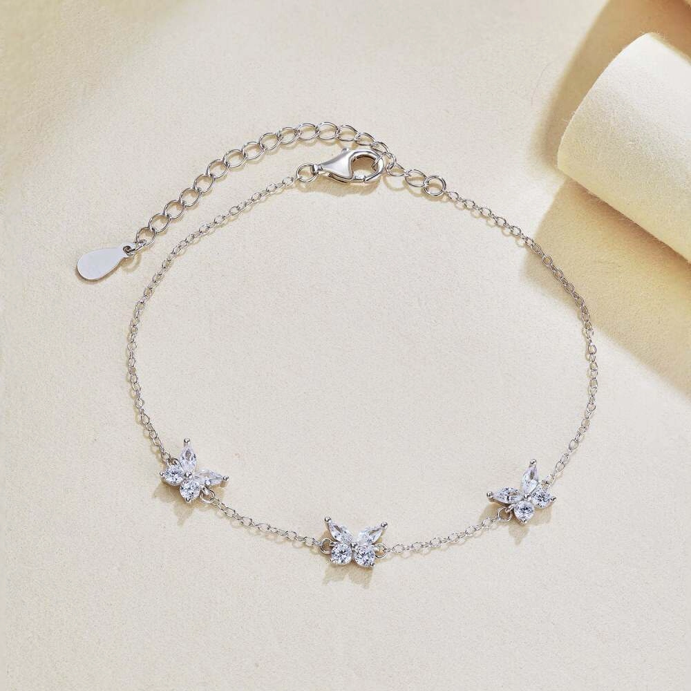 925 Silver Butterfly Bracelet with Cubic Zirconia 5 - Zhefan Jewelry 925 Silver Butterfly Bracelet with Cubic Zirconia 5 - Zhefan Jewelry