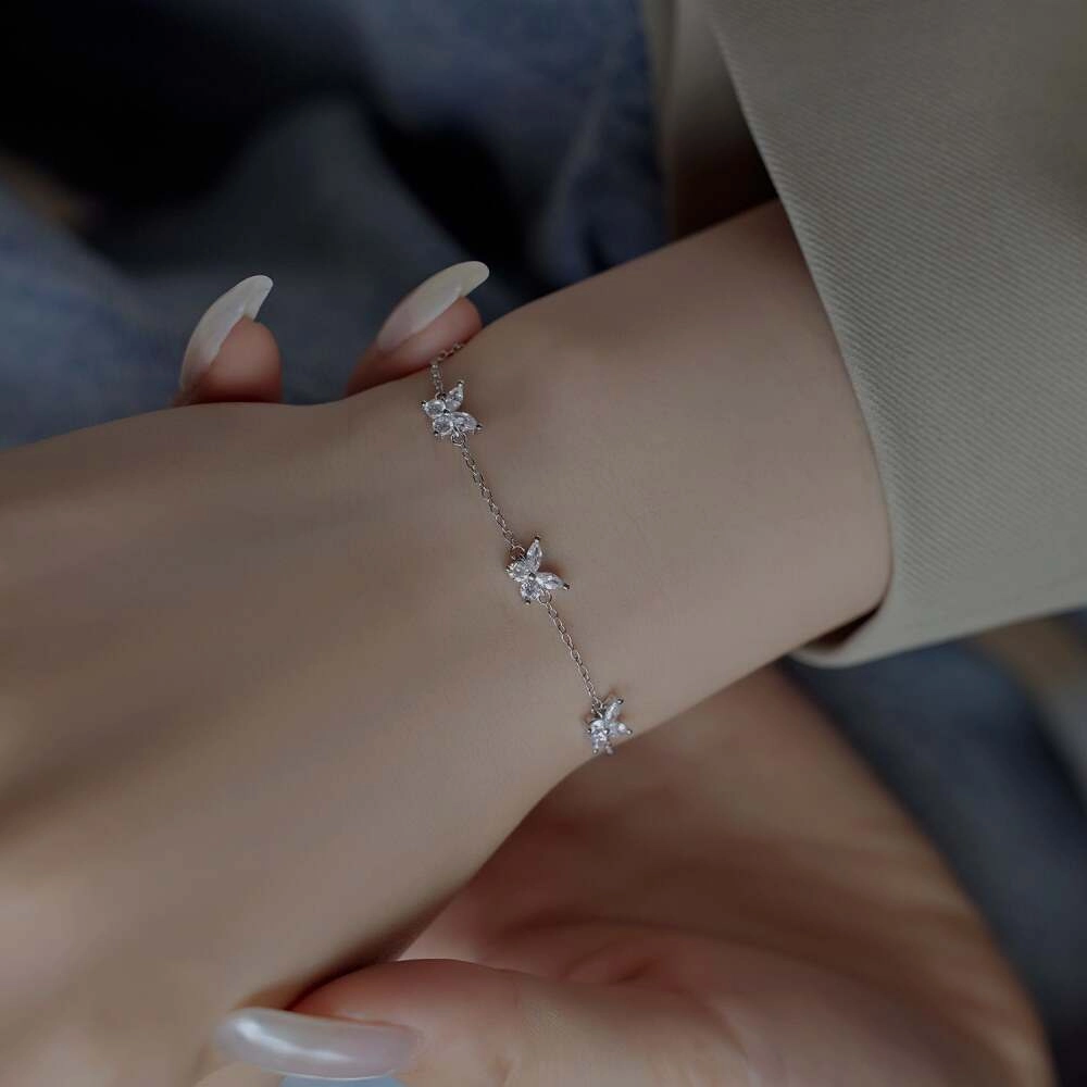 925 Silver Butterfly Bracelet with Cubic Zirconia 6 - Zhefan Jewelry 925 Silver Butterfly Bracelet with Cubic Zirconia 6 - Zhefan Jewelry