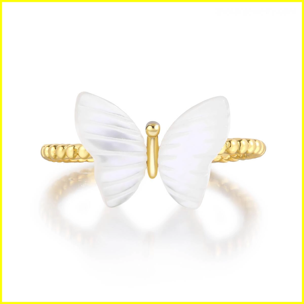 Adjustable Butterfly Ring Gold Plated for Women 1 - Zhefan Jewelry