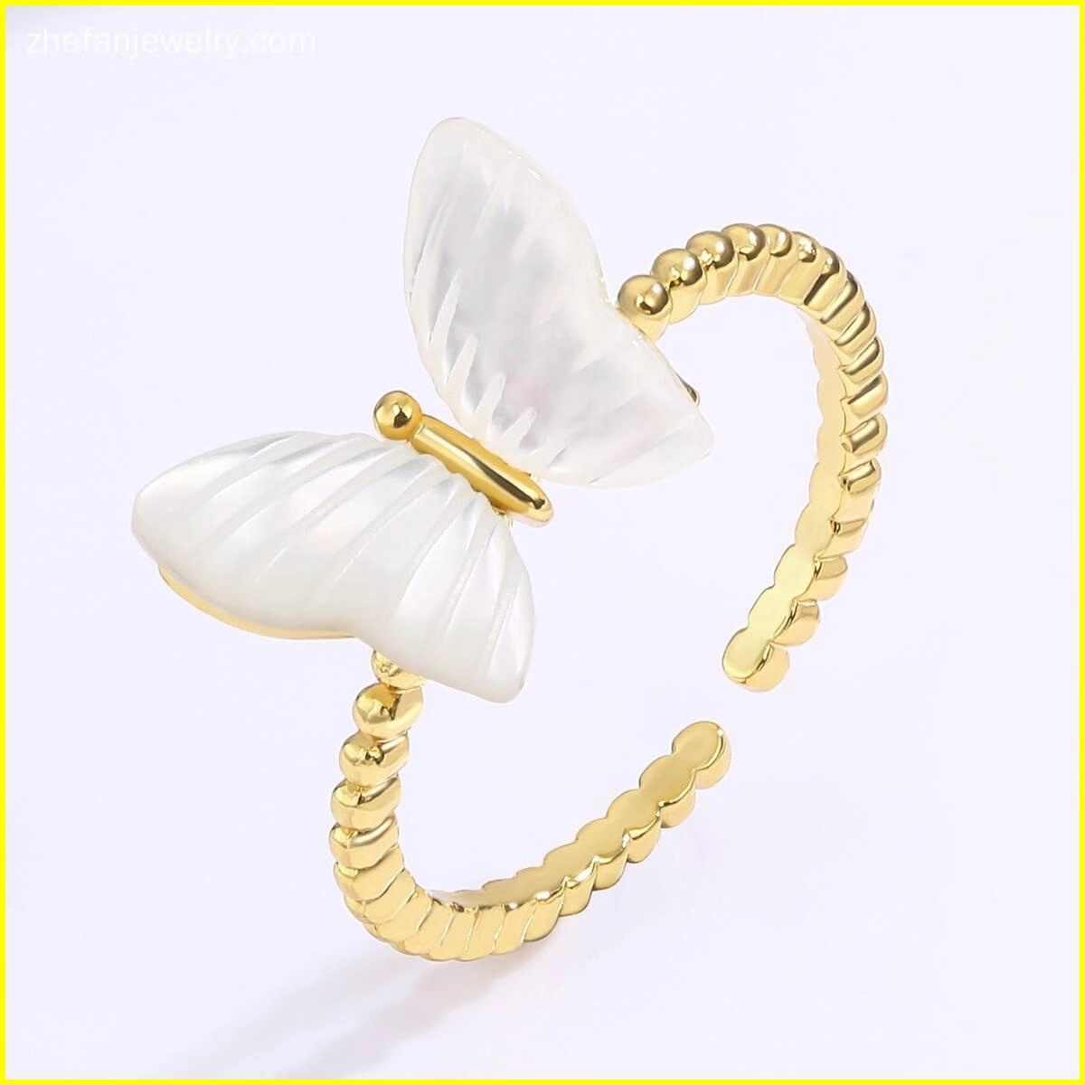 Adjustable Butterfly Ring Gold Plated for Women 2 - Zhefan Jewelry