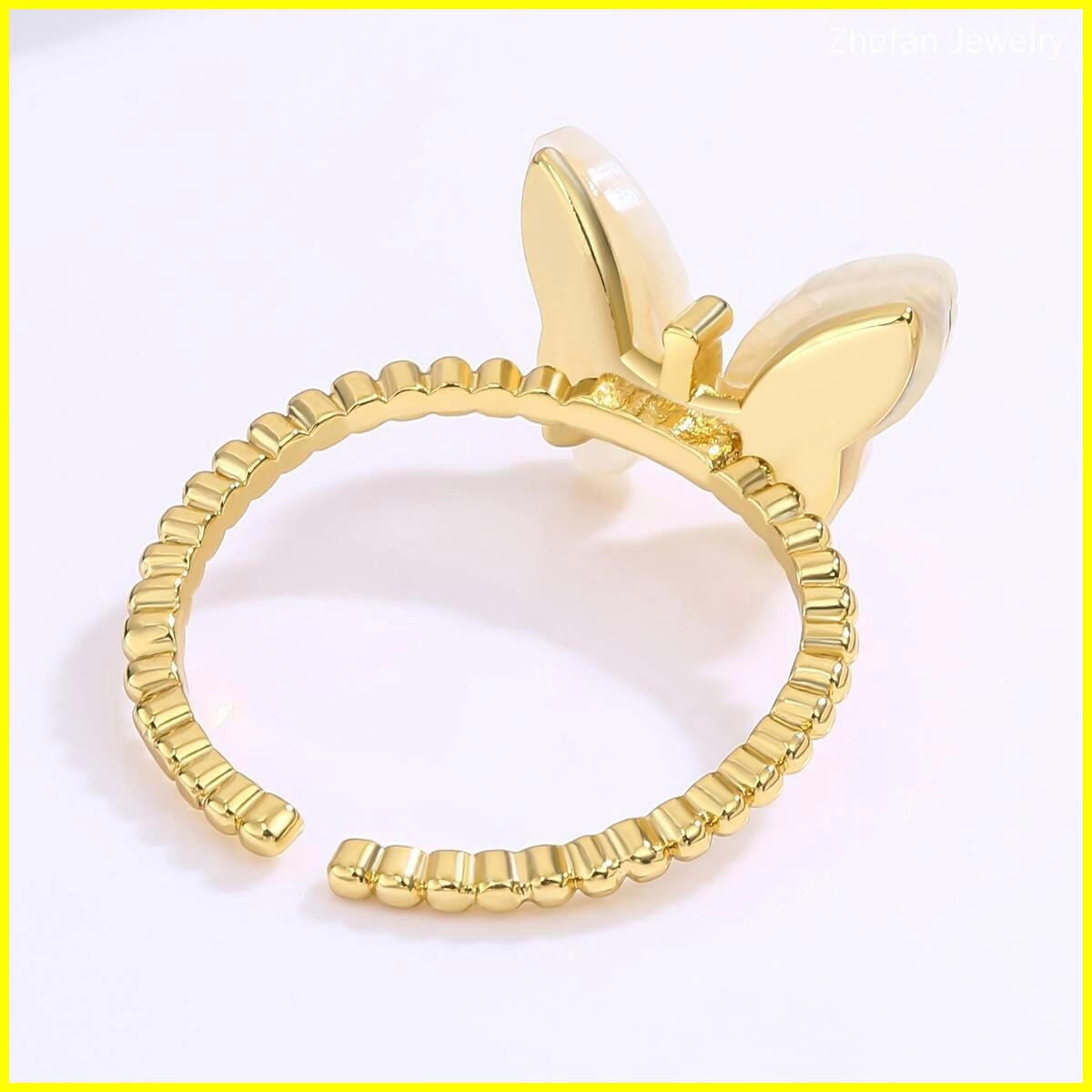 Adjustable Butterfly Ring Gold Plated for Women 3 - Zhefan Jewelry