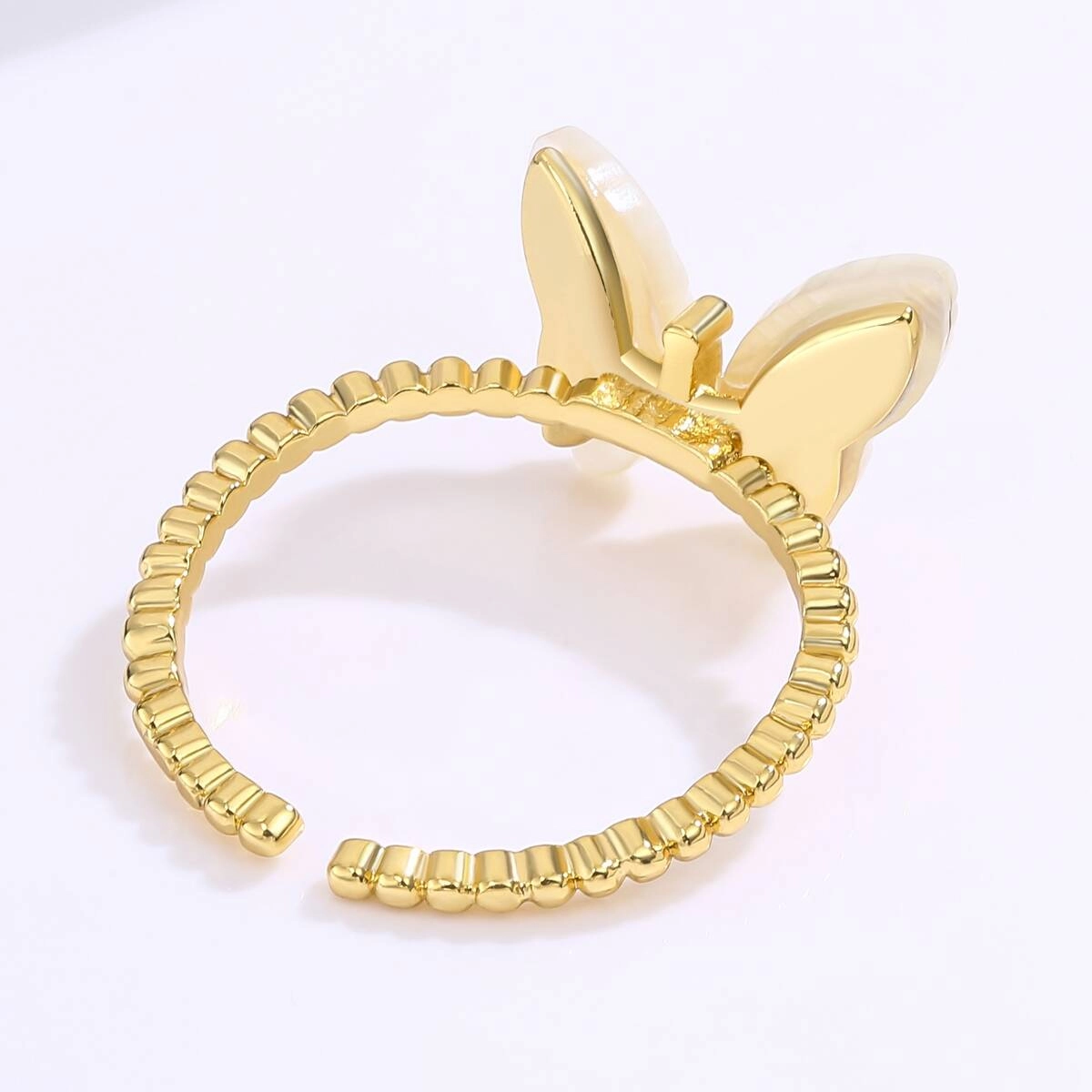 Adjustable Butterfly Ring Gold Plated for Women 3