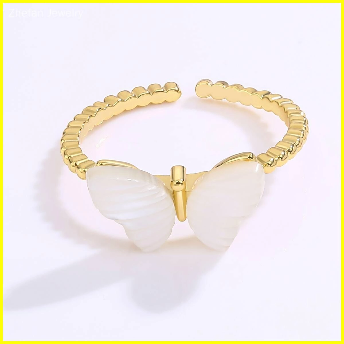 Adjustable Butterfly Ring Gold Plated for Women 5 - Zhefan Jewelry