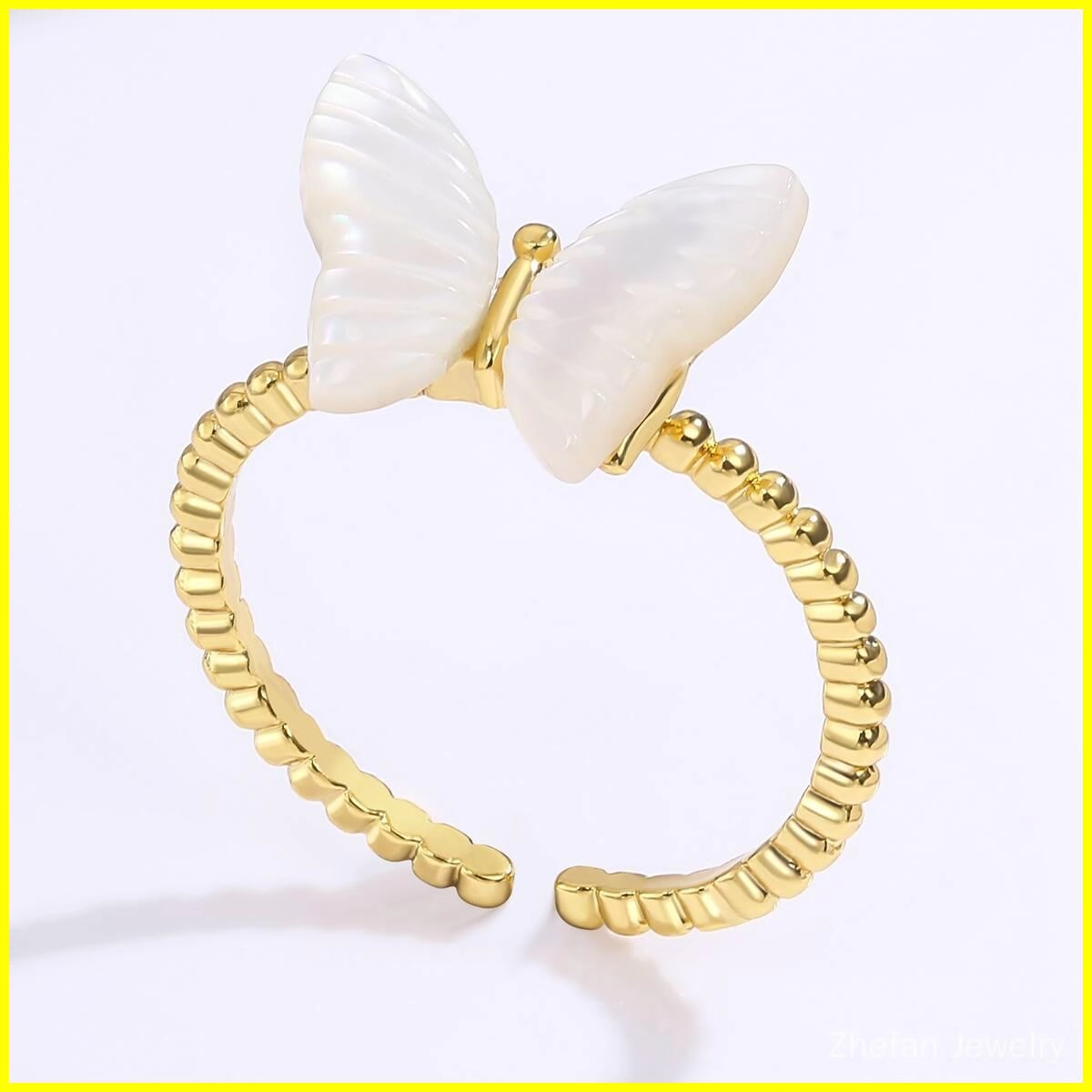 Adjustable Butterfly Ring Gold Plated for Women 6 - Zhefan Jewelry