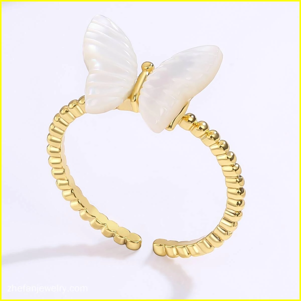 Adjustable Butterfly Ring Gold Plated for Women 6 - Zhefan Jewelry