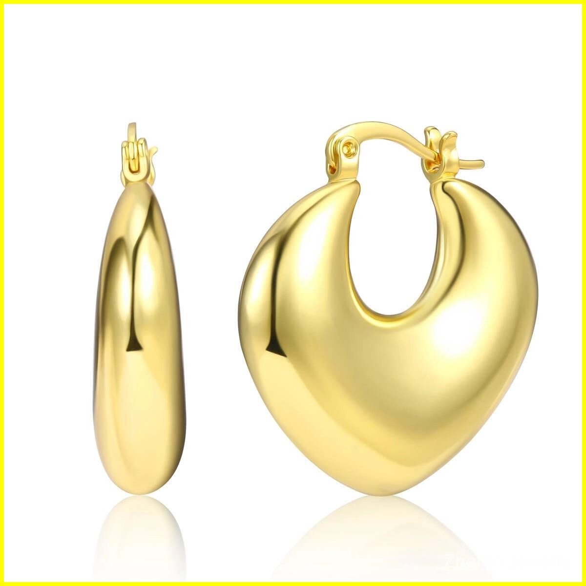 Chunky Hoop Earrings Hypoallergenic Huggie Jewelry 1 - Zhefan Jewelry