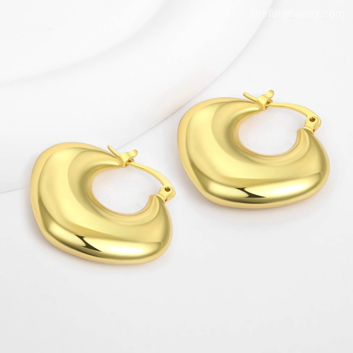 Chunky Hoop Earrings Hypoallergenic Huggie Jewelry 4 - Zhefan Jewelry