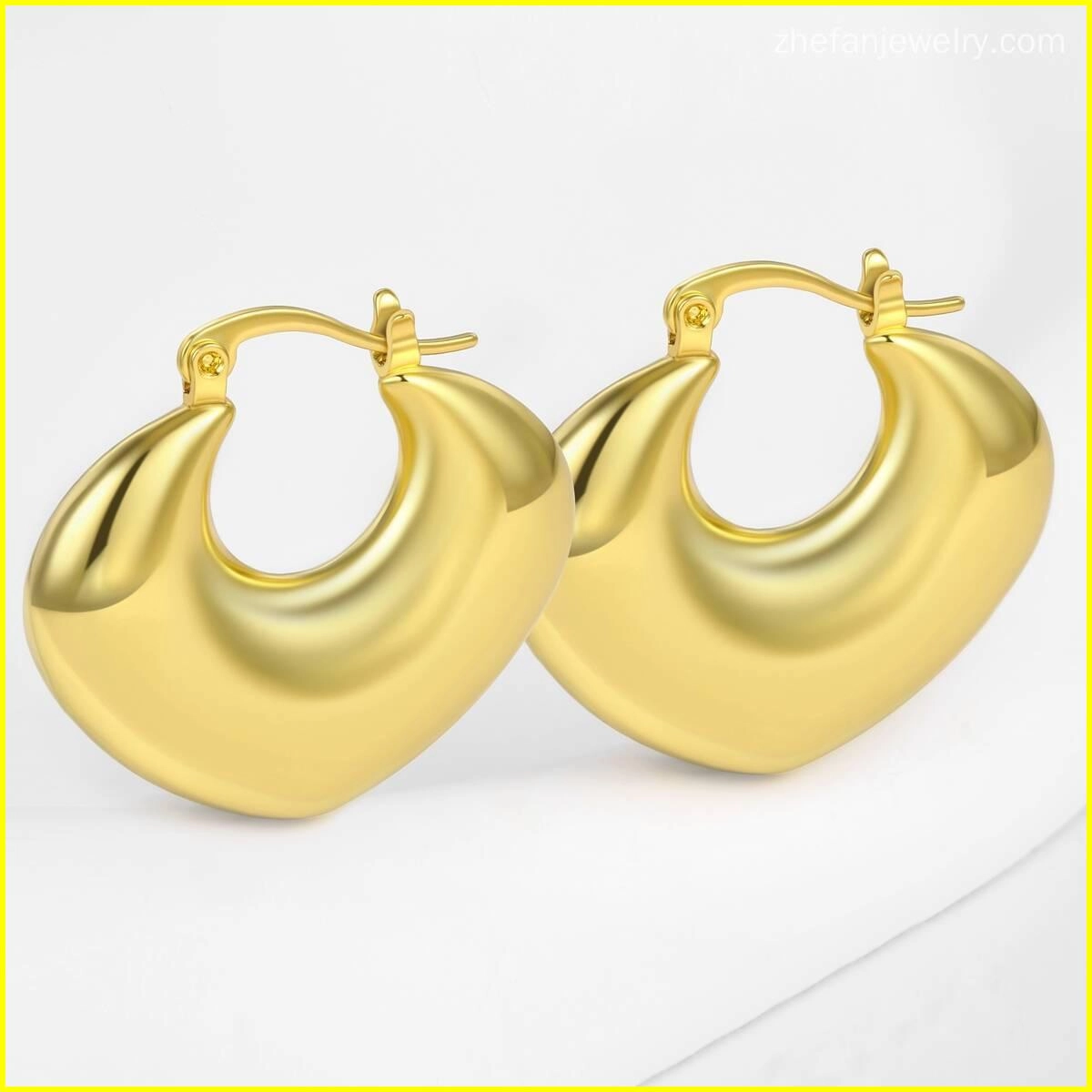 Chunky Hoop Earrings Hypoallergenic Huggie Jewelry 6 - Zhefan Jewelry