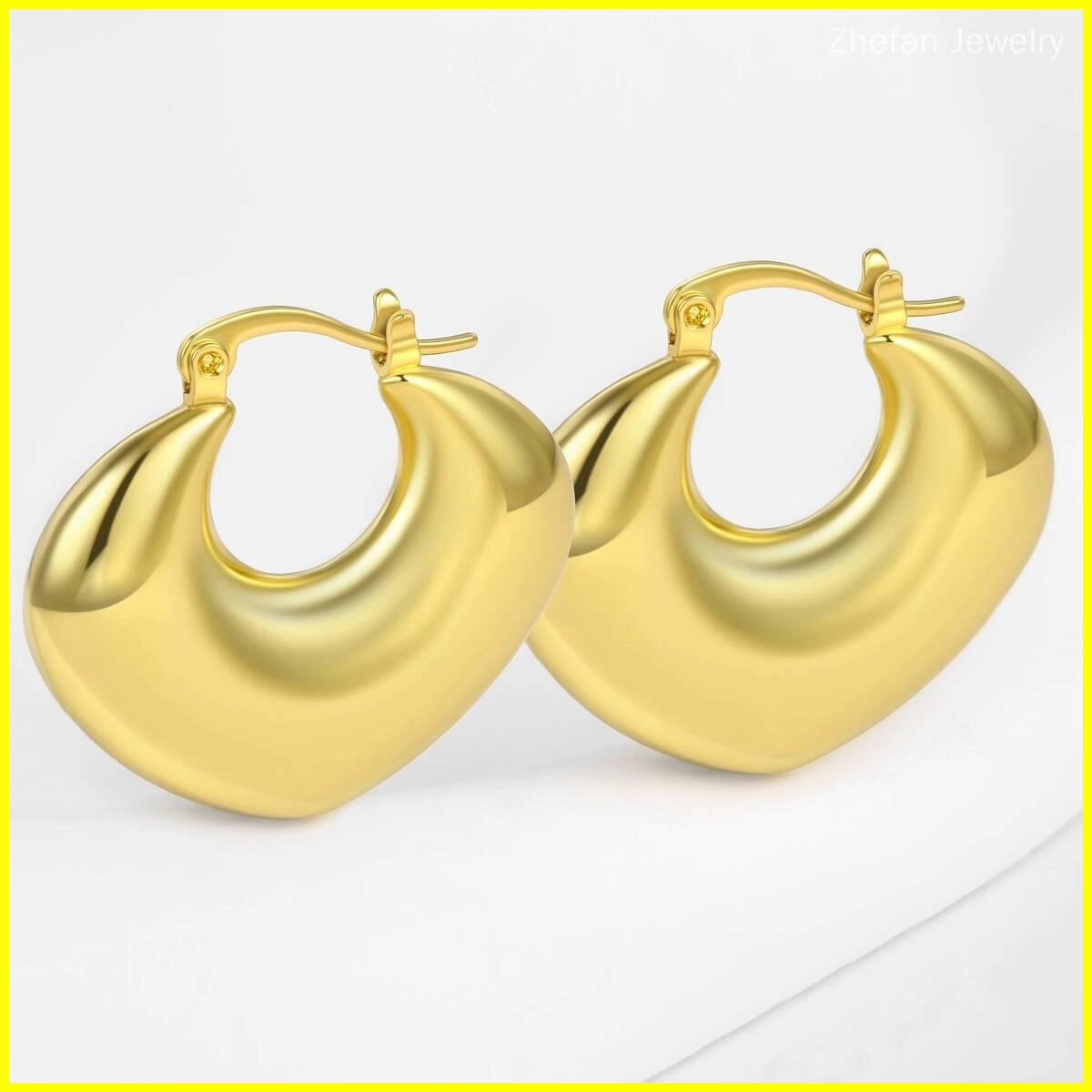 Chunky Hoop Earrings Hypoallergenic Huggie Jewelry 6 - Zhefan Jewelry