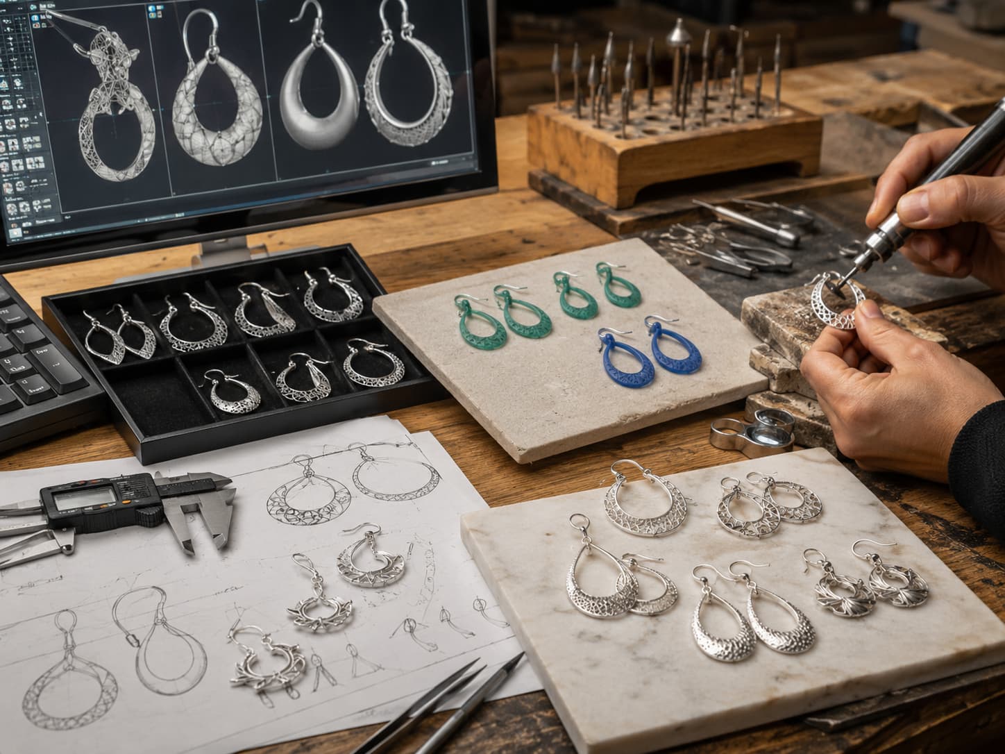 Custom nickel-free 925 silver earrings OEM ODM manufacturing