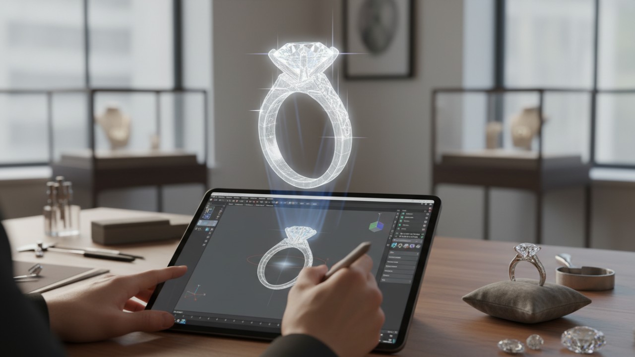 Custom Jewelry CAD Rendering