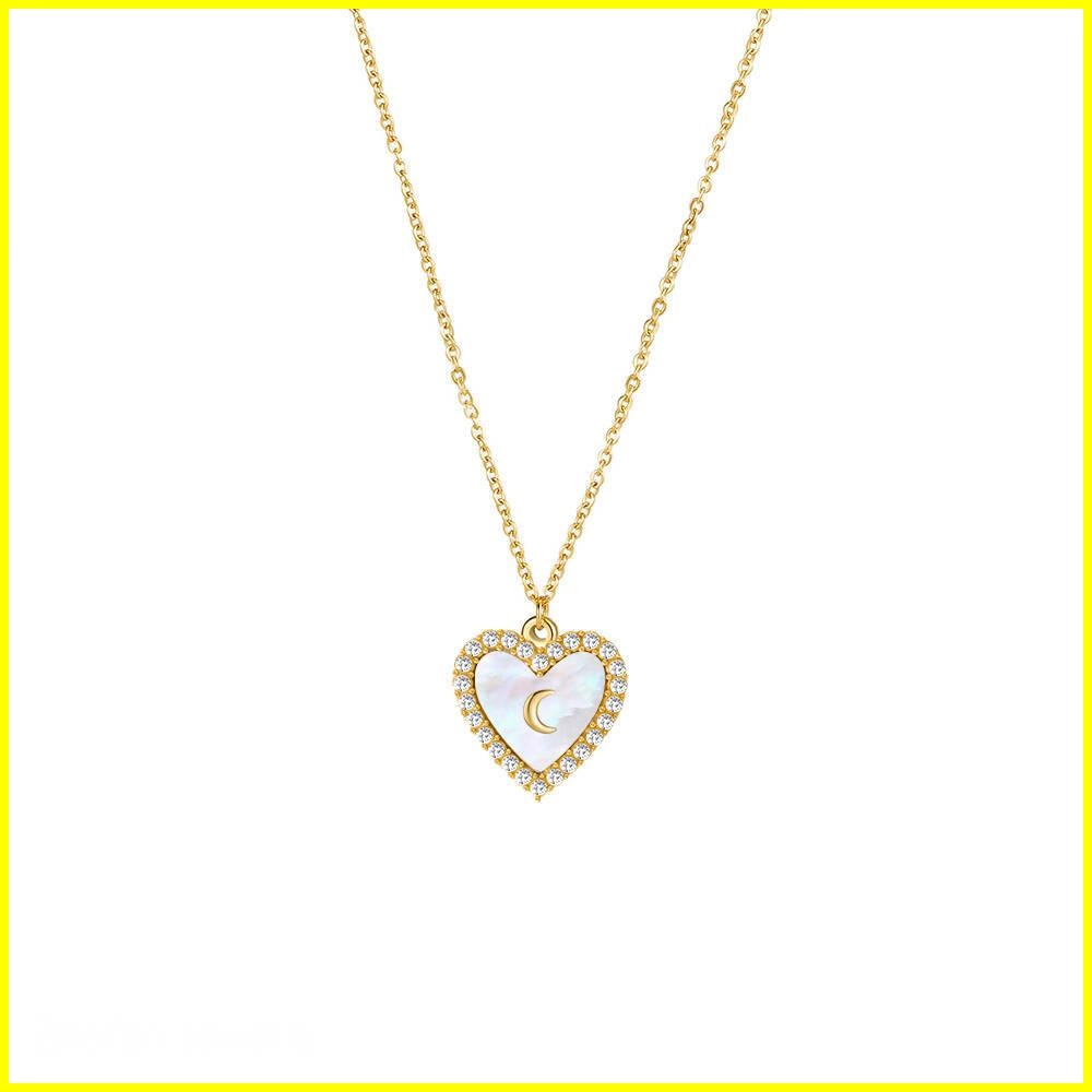 Customized 18K Gold-Plated Mother of Pearl Necklace with Zirconia 1 - Zhefan Jewelry