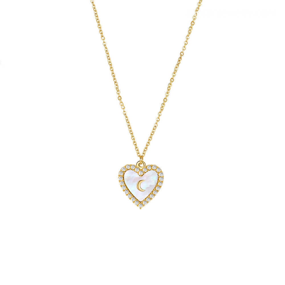 Customized 18K Gold-Plated Mother of Pearl Necklace with Zirconia 1 - Zhefan Jewelry