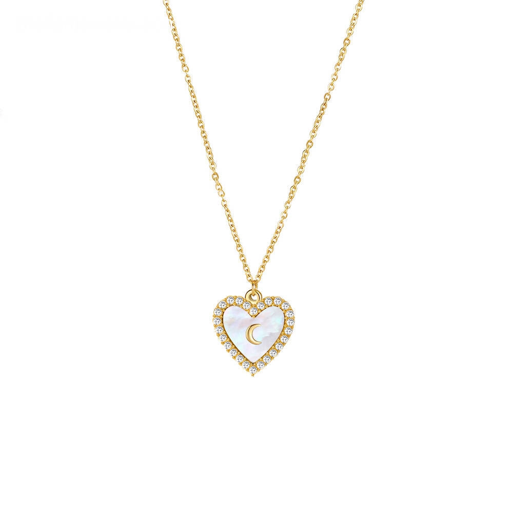 Customized 18K Gold-Plated Mother of Pearl Necklace with Zirconia 1 - Zhefan Jewelry