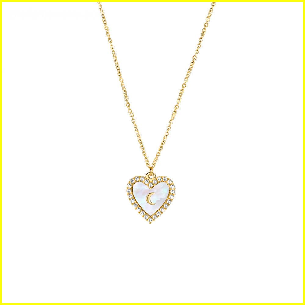Customized 18K Gold-Plated Mother of Pearl Necklace with Zirconia 1 - Zhefan Jewelry