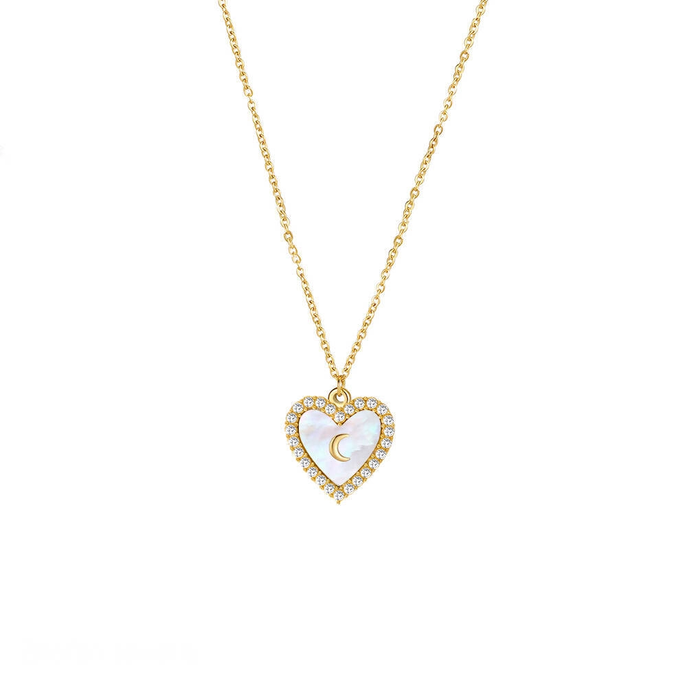Customized 18K Gold-Plated Mother of Pearl Necklace with Zirconia 1 - Zhefan Jewelry