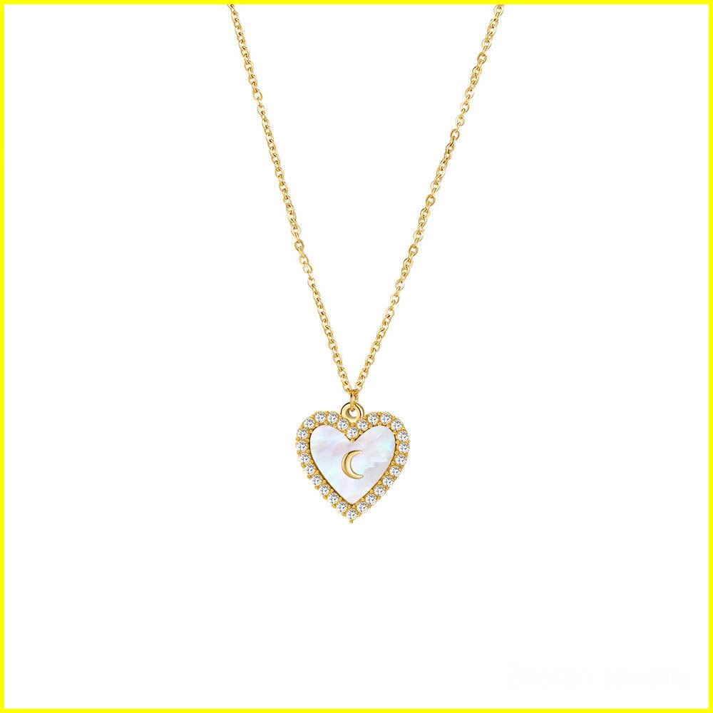 Customized 18K Gold-Plated Mother of Pearl Necklace with Zirconia 1 - Zhefan Jewelry