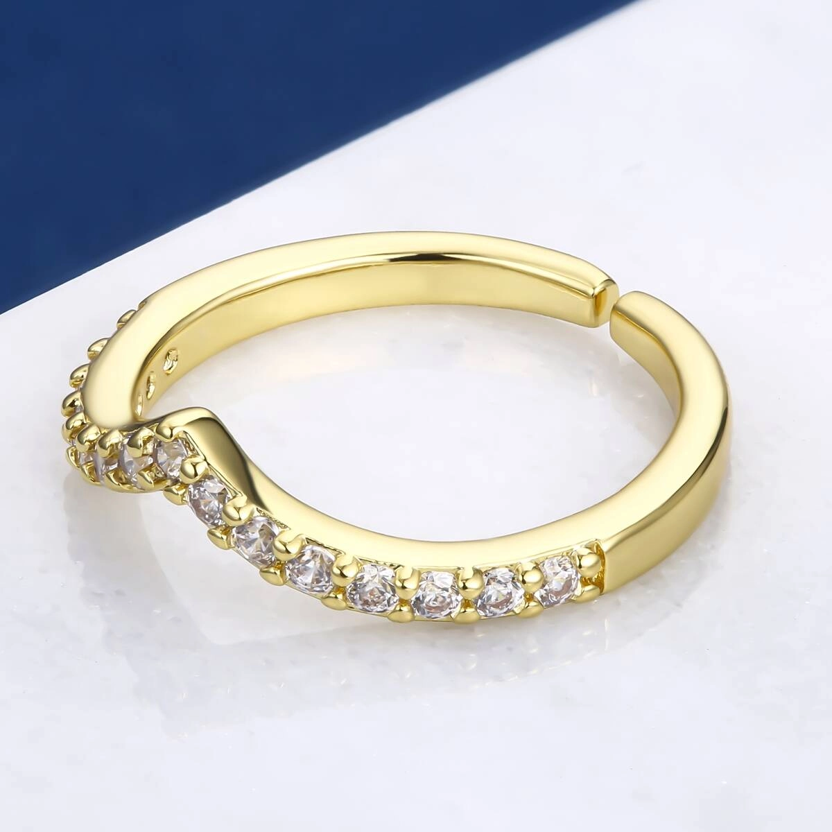 Danity Channel Setting Geometric Stackable Rings 2