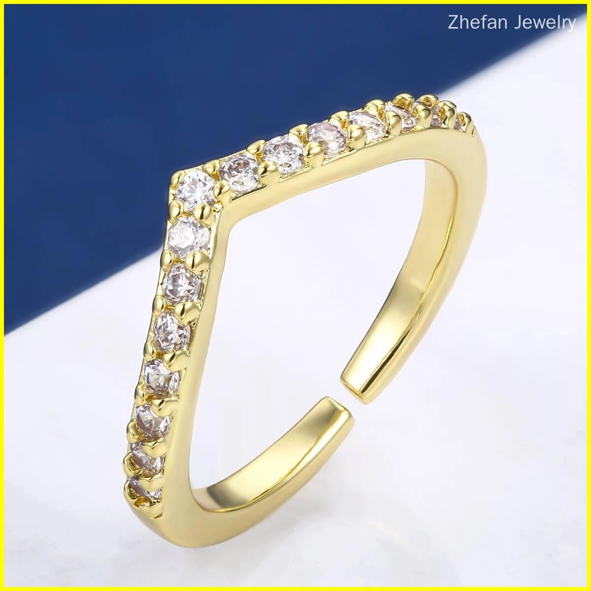 Danity Channel Setting Geometric Stackable Rings 3 - Zhefan Jewelry