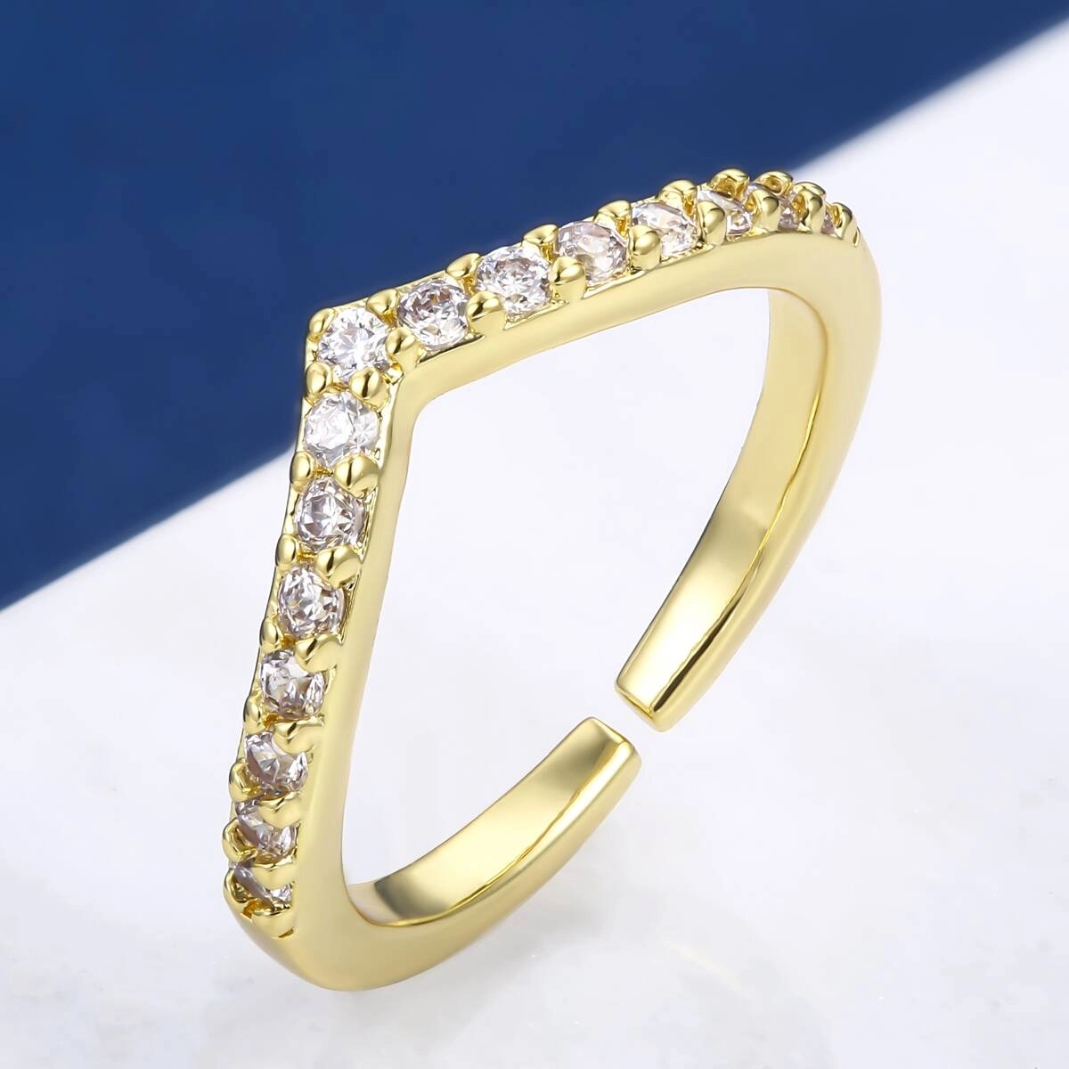 Danity Channel Setting Geometric Stackable Rings 3