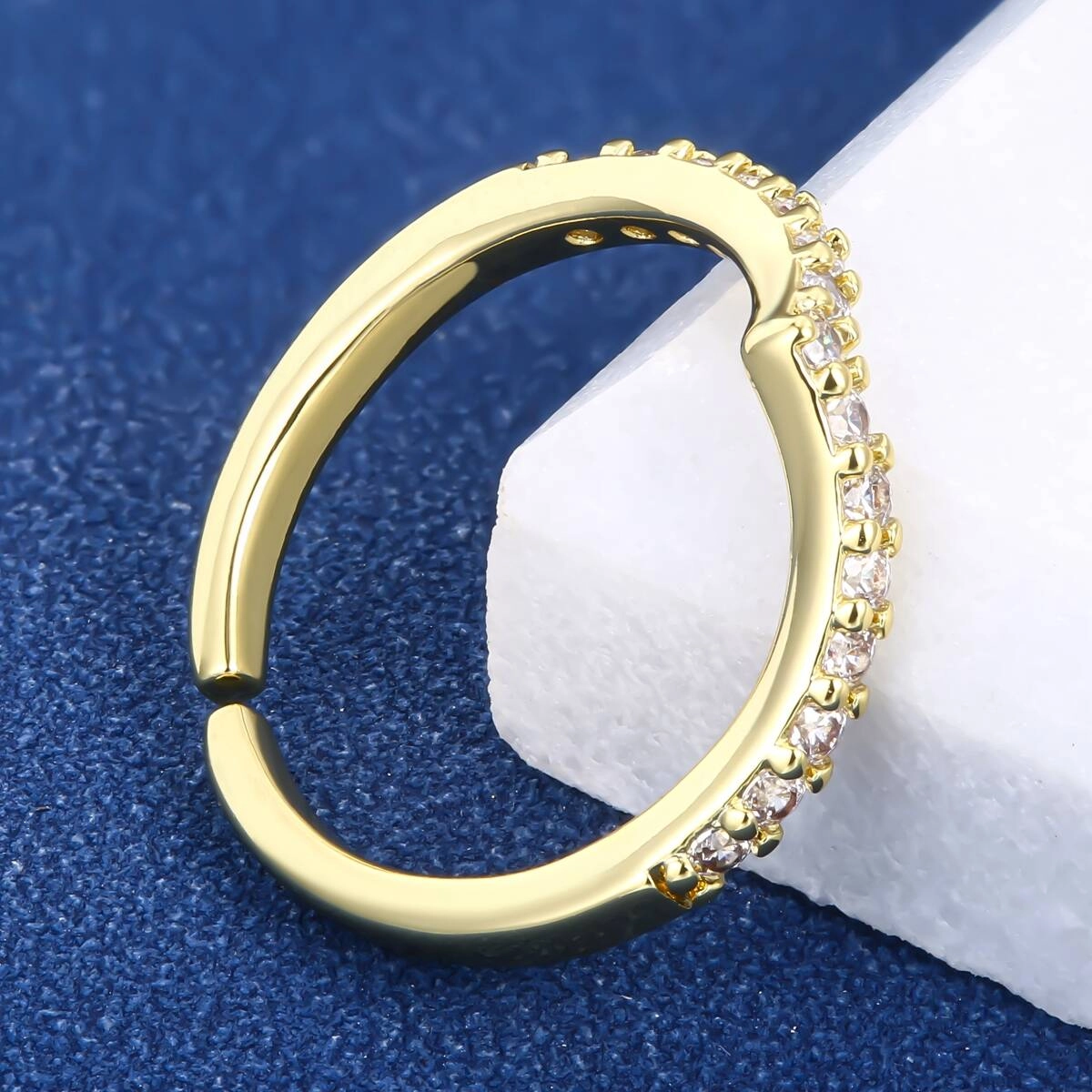 Danity Channel Setting Geometric Stackable Rings 4