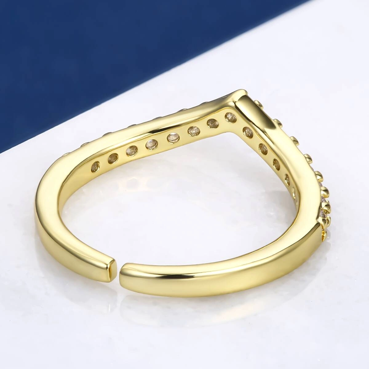 Danity Channel Setting Geometric Stackable Rings 5
