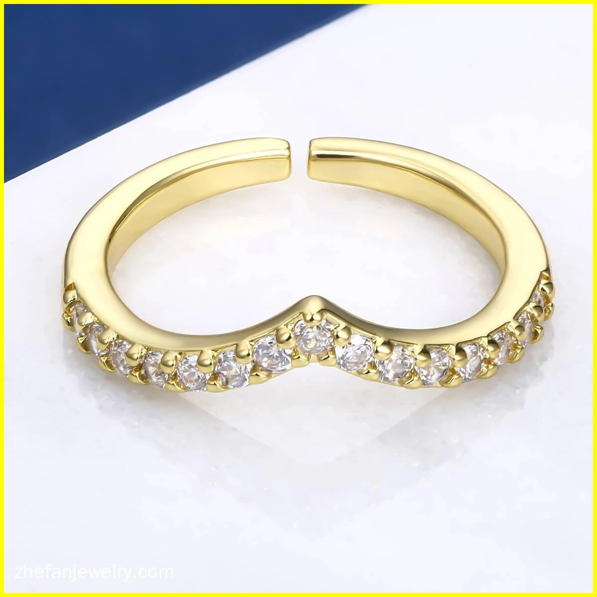 Danity Channel Setting Geometric Stackable Rings 6 - Zhefan Jewelry