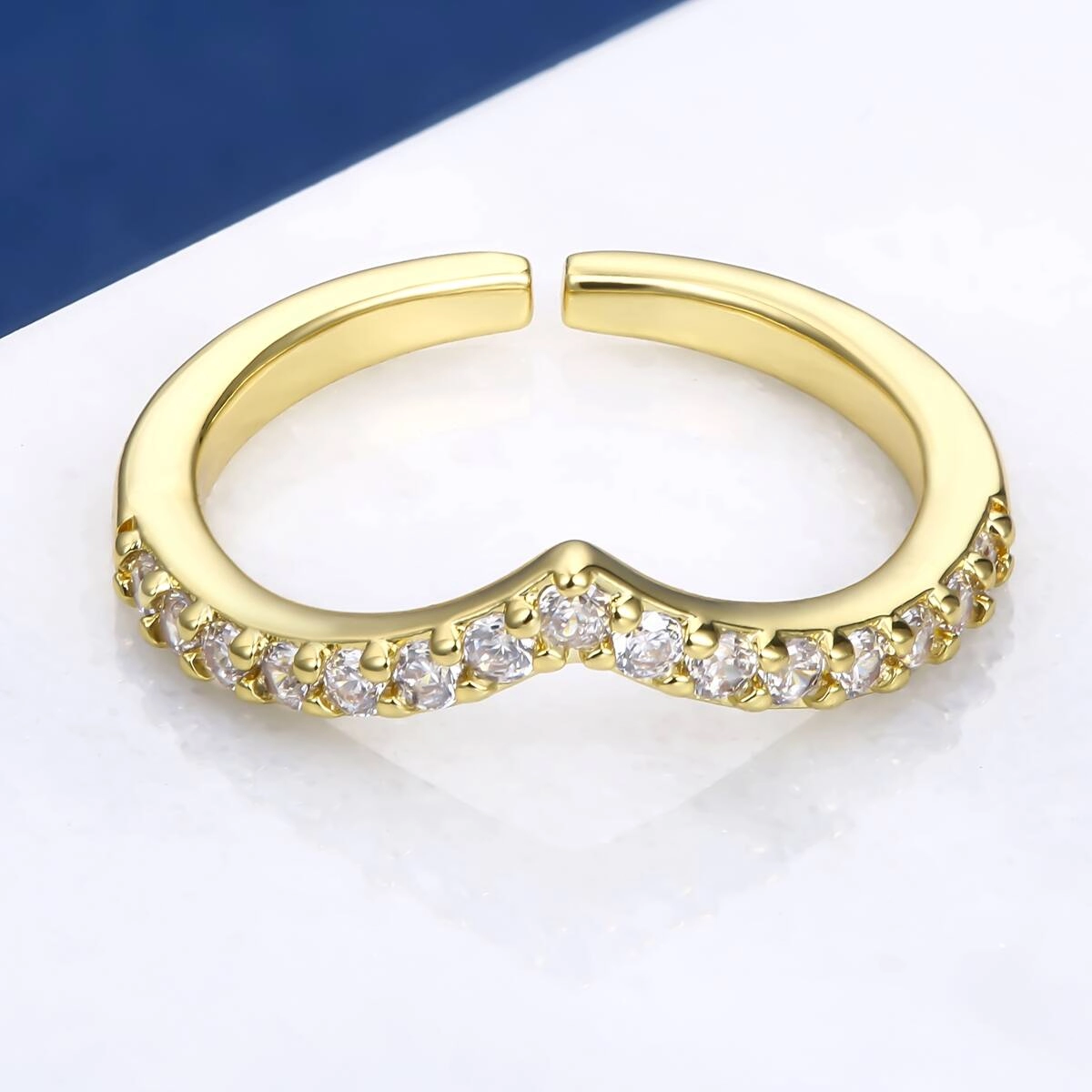 Danity Channel Setting Geometric Stackable Rings 6