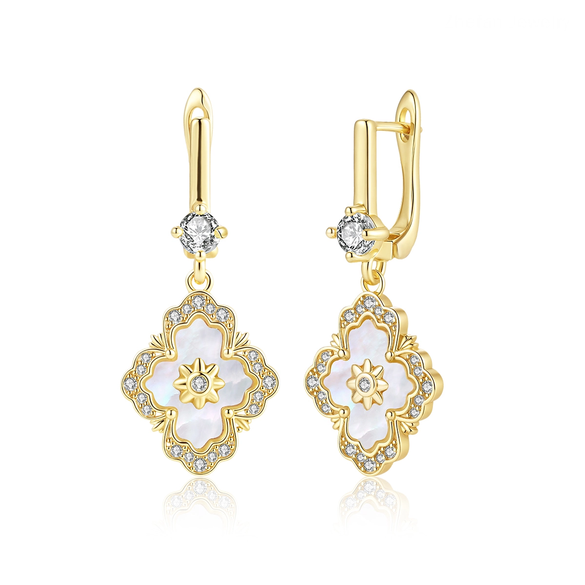 four leaf clover earring jewelry manufacturer (1) - Zhefan Jewelry