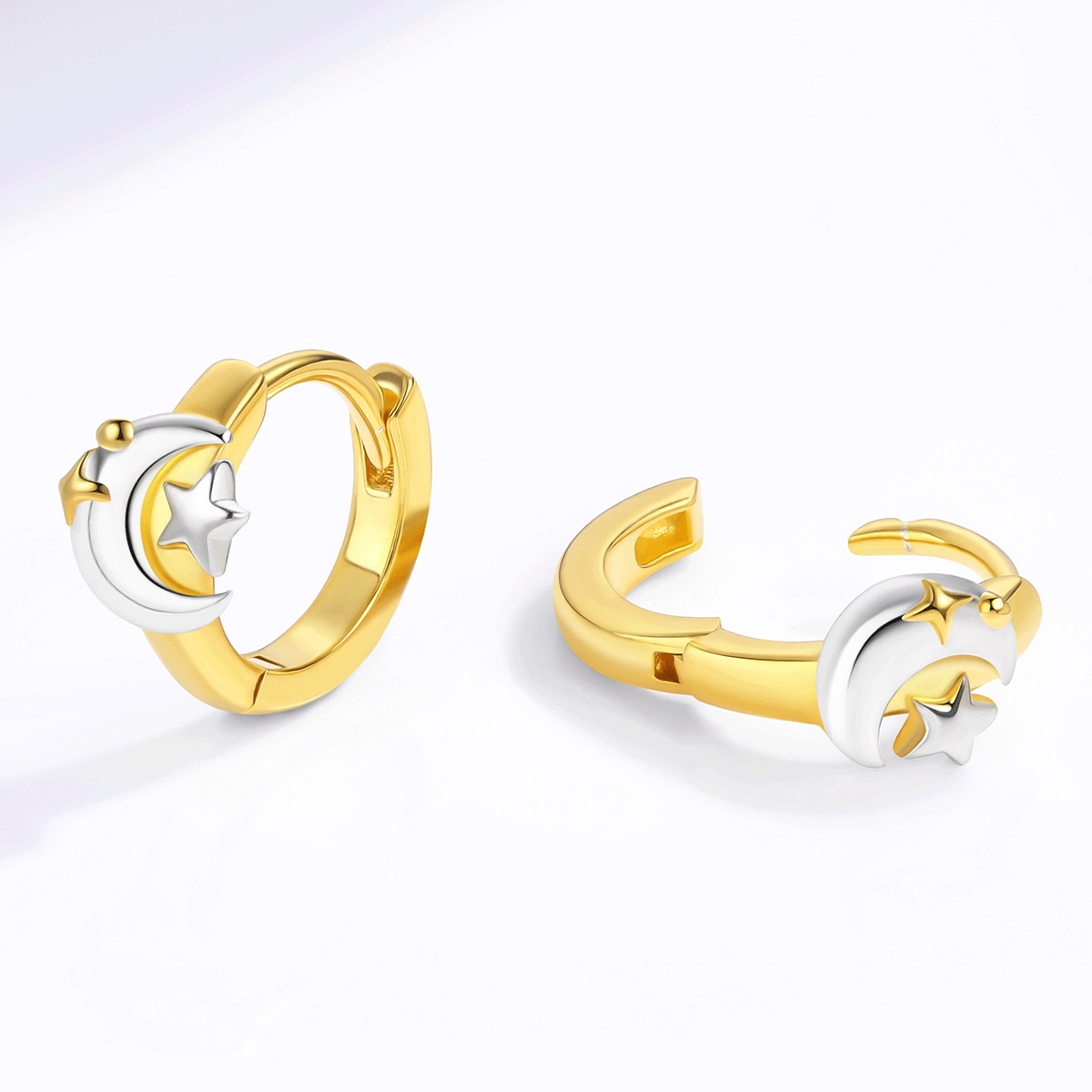 Gold vermeil 925 silver hoop earrings manufactured for wholesale and custom jewelry projects