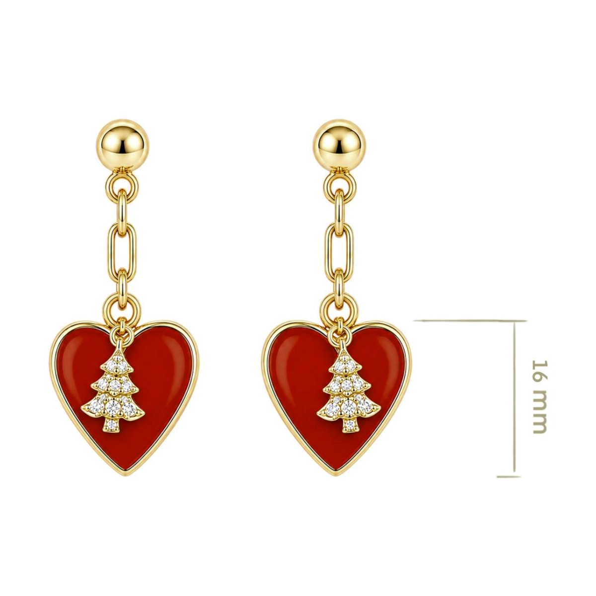 OEM ODM red heart Christmas earring - Zhefan Jewelry