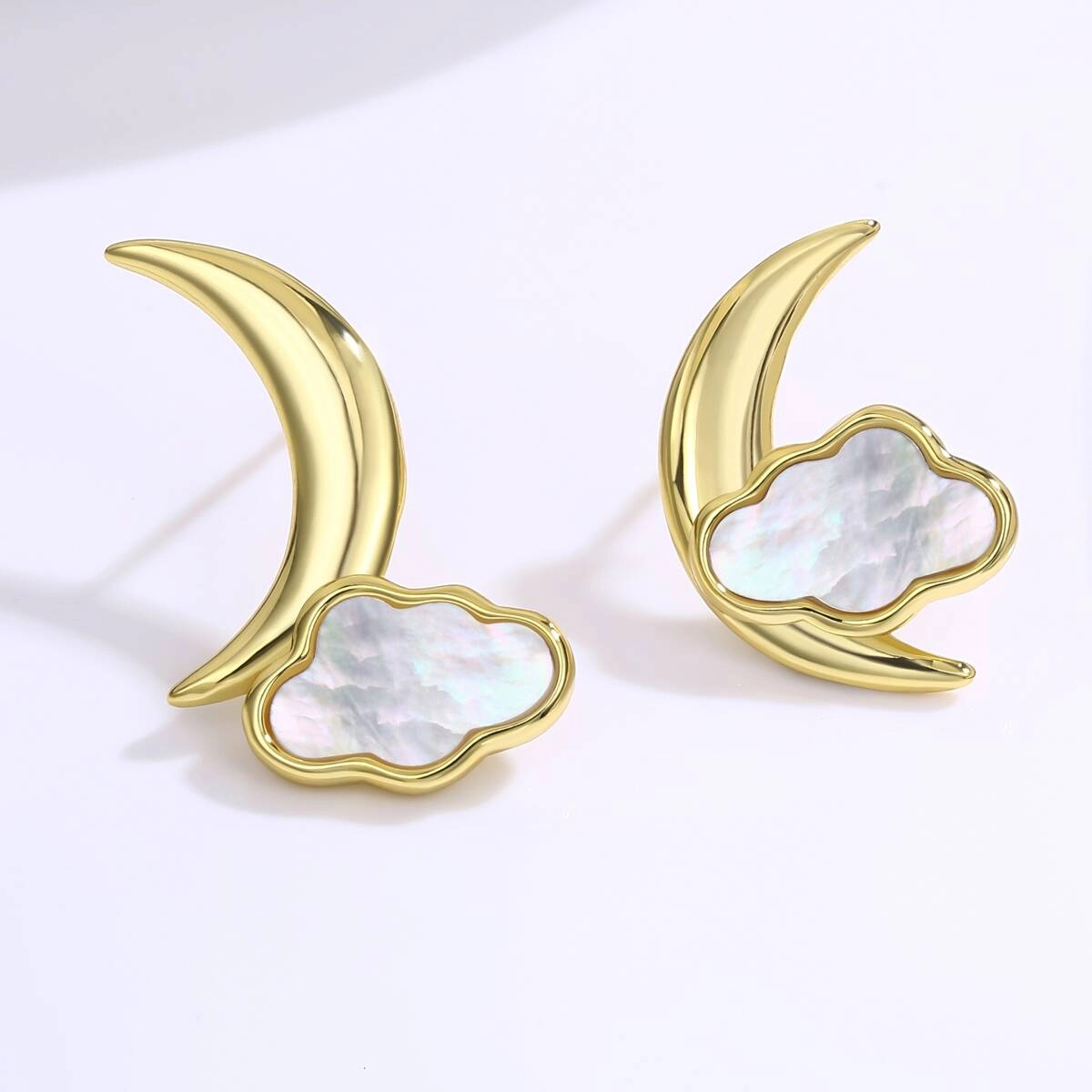 Mother of Pearl Stud Earrings - 18K Gold Plated 2 - Zhefan Jewelry Mother of Pearl Stud Earrings - 18K Gold Plated 2 - Zhefan Jewelry