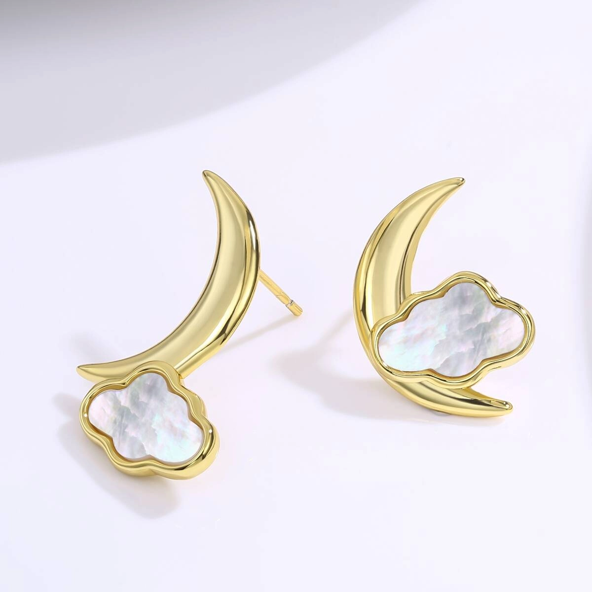 Mother of Pearl Stud Earrings - 18K Gold Plated 3 - Zhefan Jewelry Mother of Pearl Stud Earrings - 18K Gold Plated 3 - Zhefan Jewelry