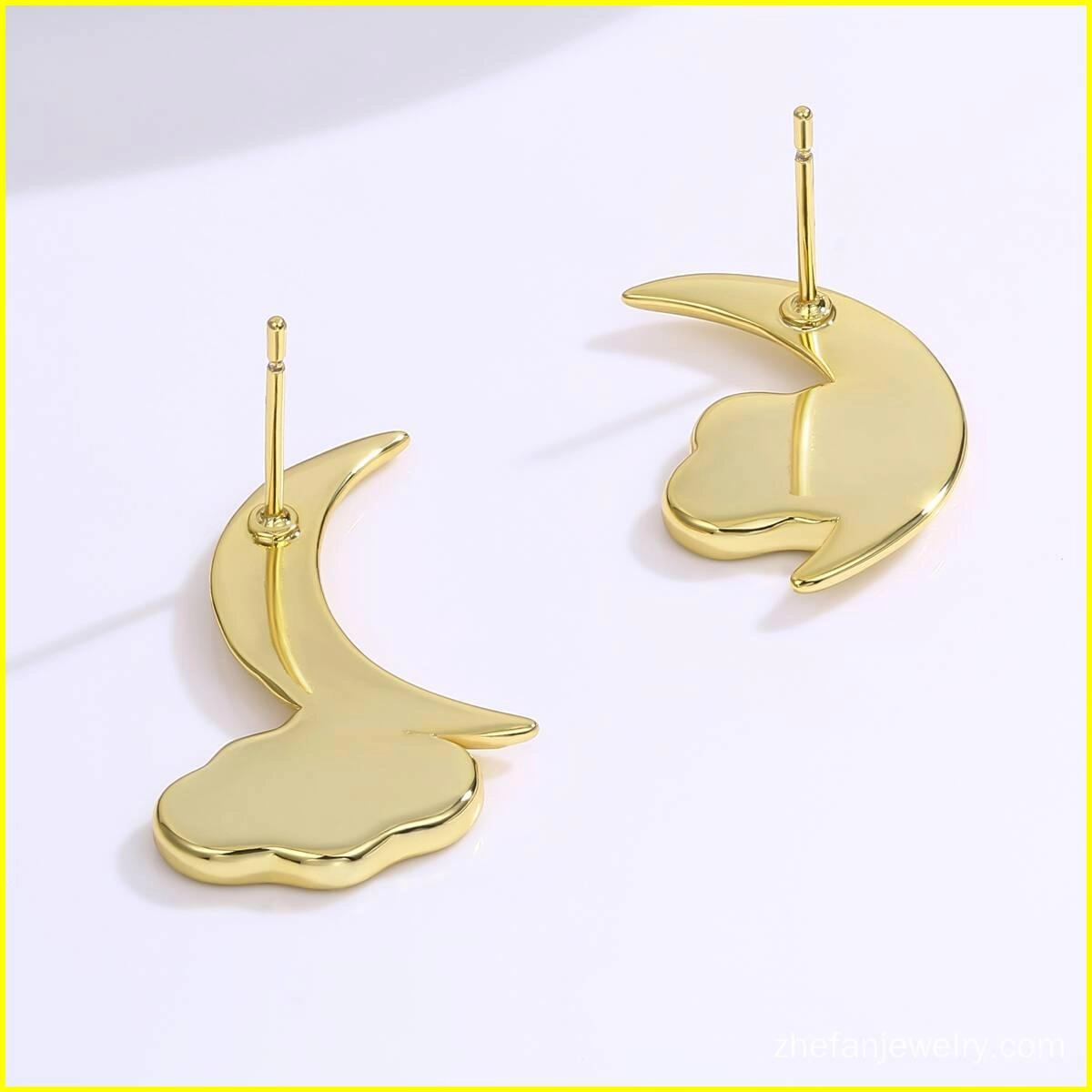 Mother of Pearl Stud Earrings - 18K Gold Plated 4 - Zhefan Jewelry