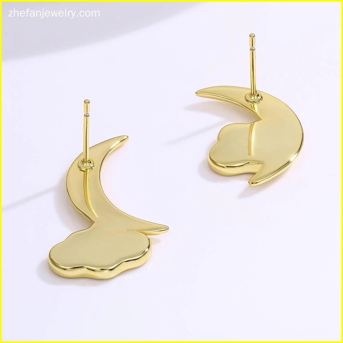 Mother of Pearl Stud Earrings - 18K Gold Plated 4 - Zhefan Jewelry