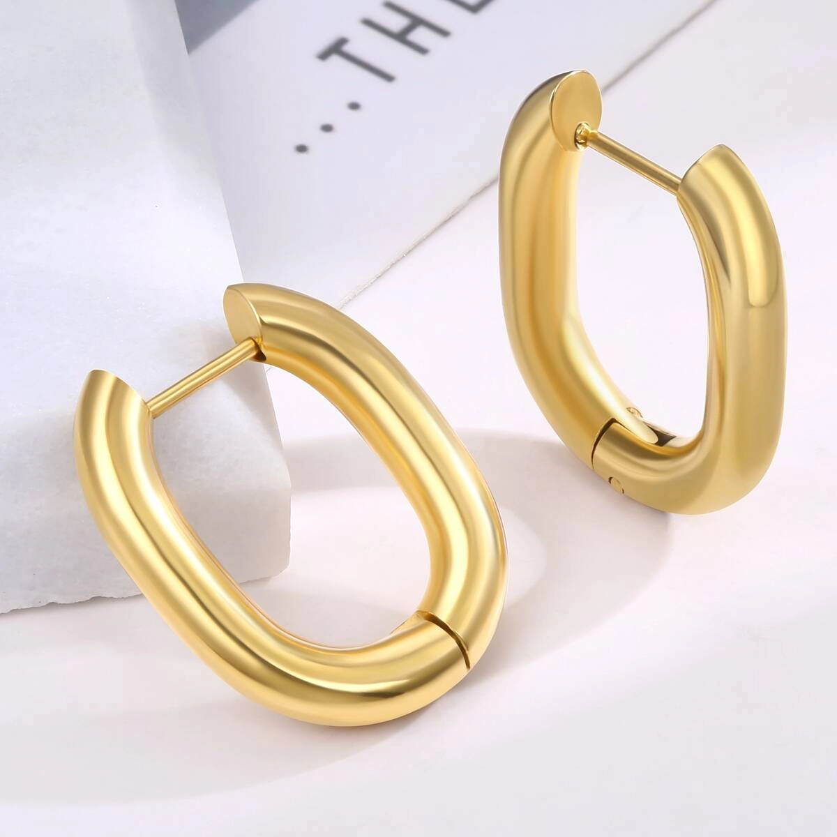Oval Shape Hugggie Earrings-18K Gold 3 - Zhefan Jewelry Oval Shape Hugggie Earrings-18K Gold 3 - Zhefan Jewelry