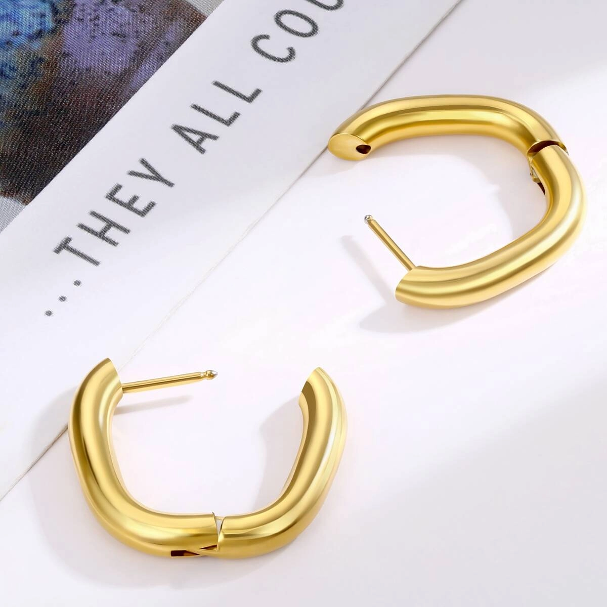 Oval Shape Hugggie Earrings-18K Gold 5 - Zhefan Jewelry Oval Shape Hugggie Earrings-18K Gold 5 - Zhefan Jewelry