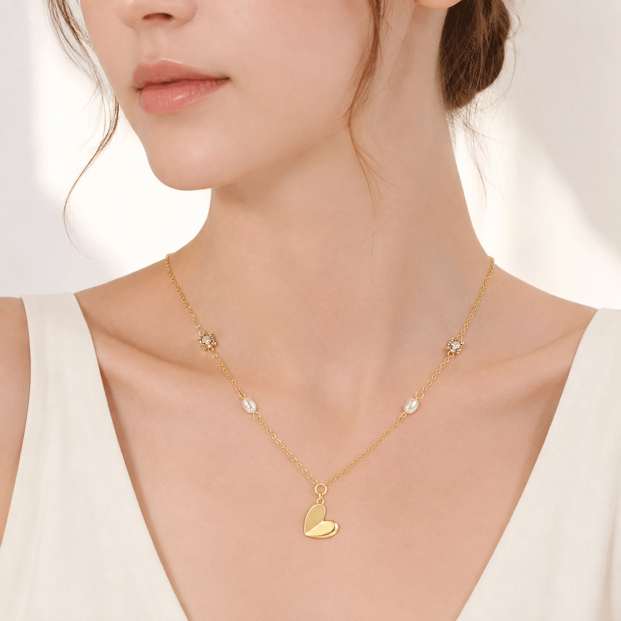 pearl-heart-pendant-necklace-back-view - Zhefan Jewelry