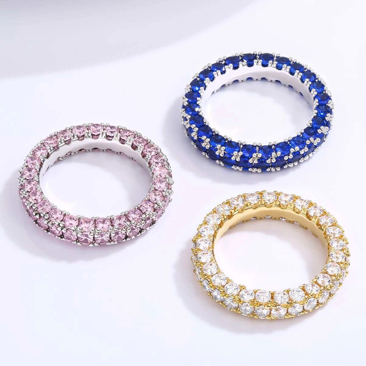 Pink Zircon Eternity Wedding Rings - Silver Plated 6 - Zhefan Jewelry Pink Zircon Eternity Wedding Rings - Silver Plated 6 - Zhefan Jewelry