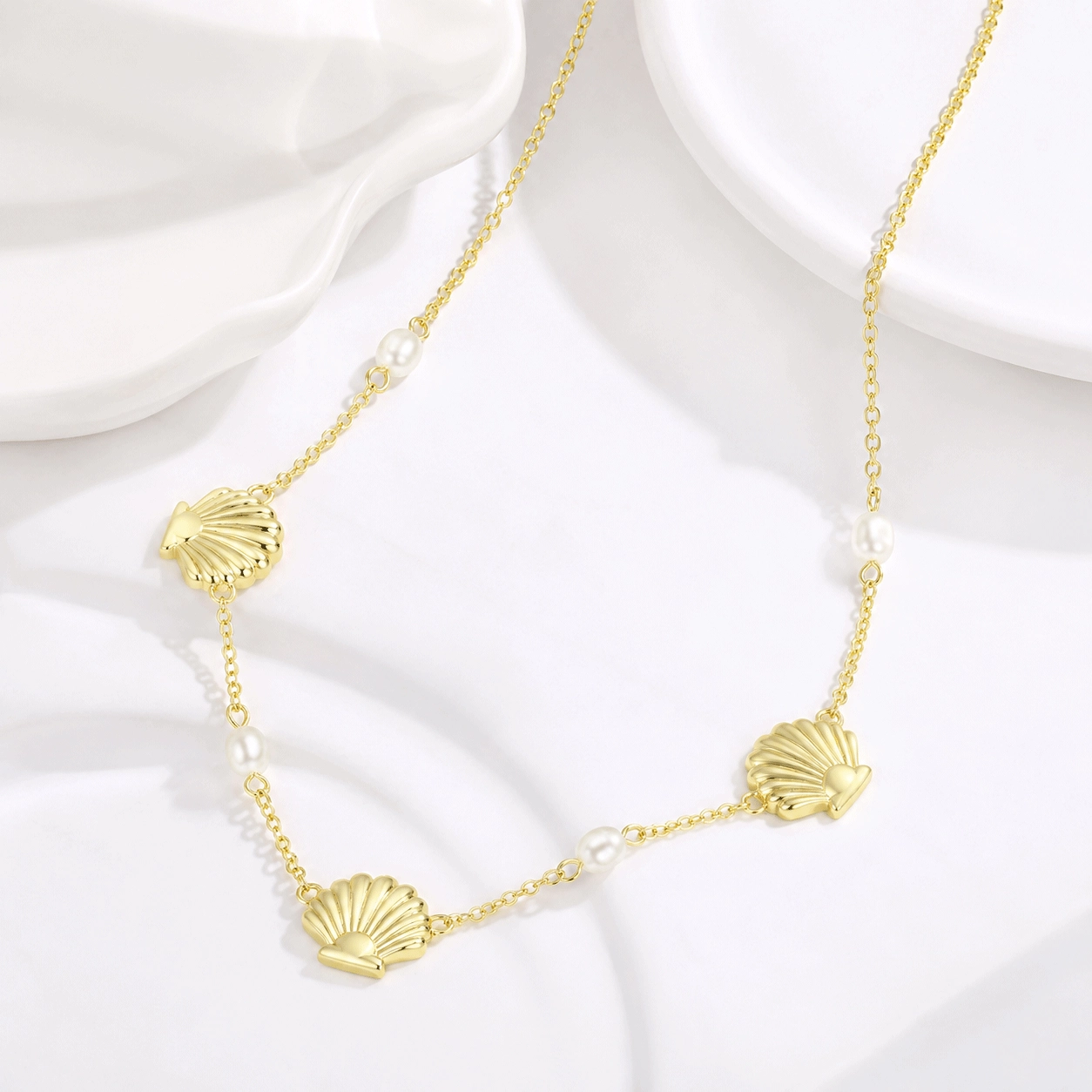 private-label-freshwater-pearl-necklace-wholesale - Zhefan Jewelry Private label freshwater pearl necklace arranged on a premium jewelry display surface - Zhefan Jewelry