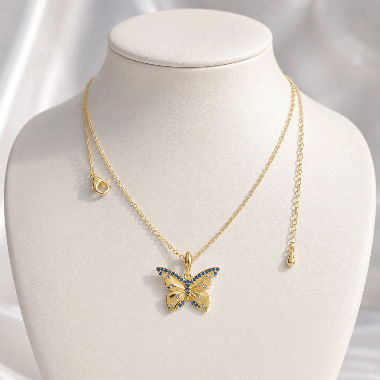 private-label-gold-vermeil-butterfly-necklace-scene - Zhefan Jewelry