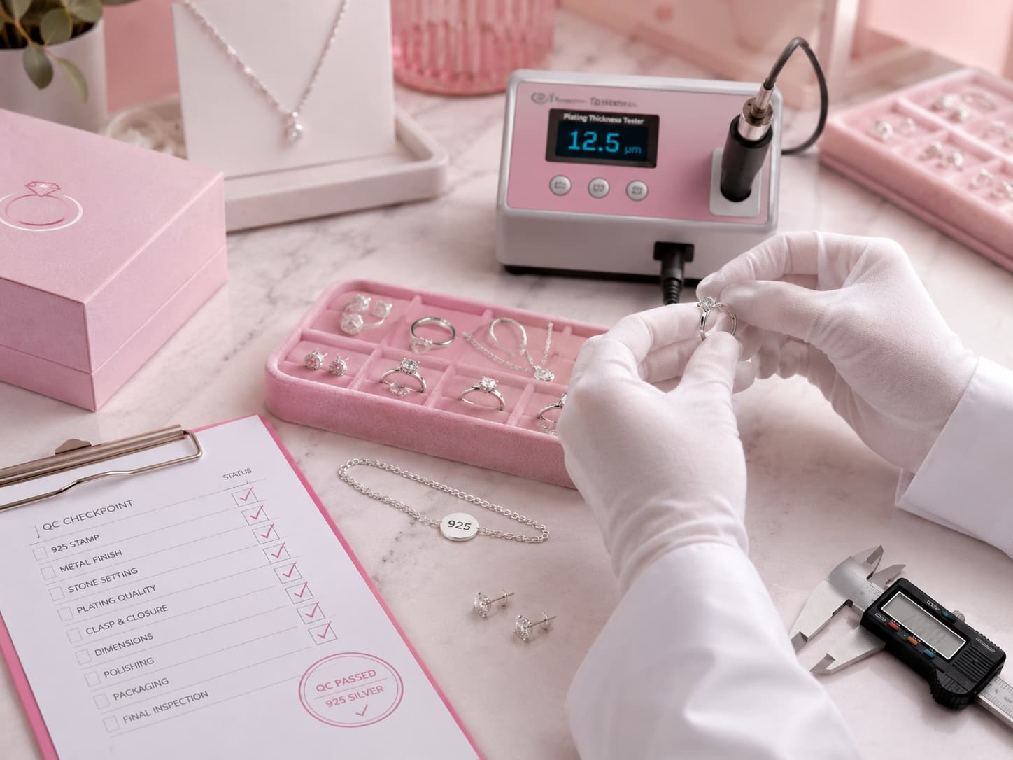 Quality control for first sterling silver jewelry bulk order