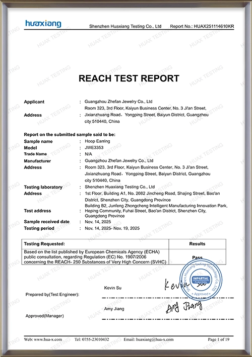 REACH Report-Zhefan Jewelry-_01 - Zhefan Jewelry
