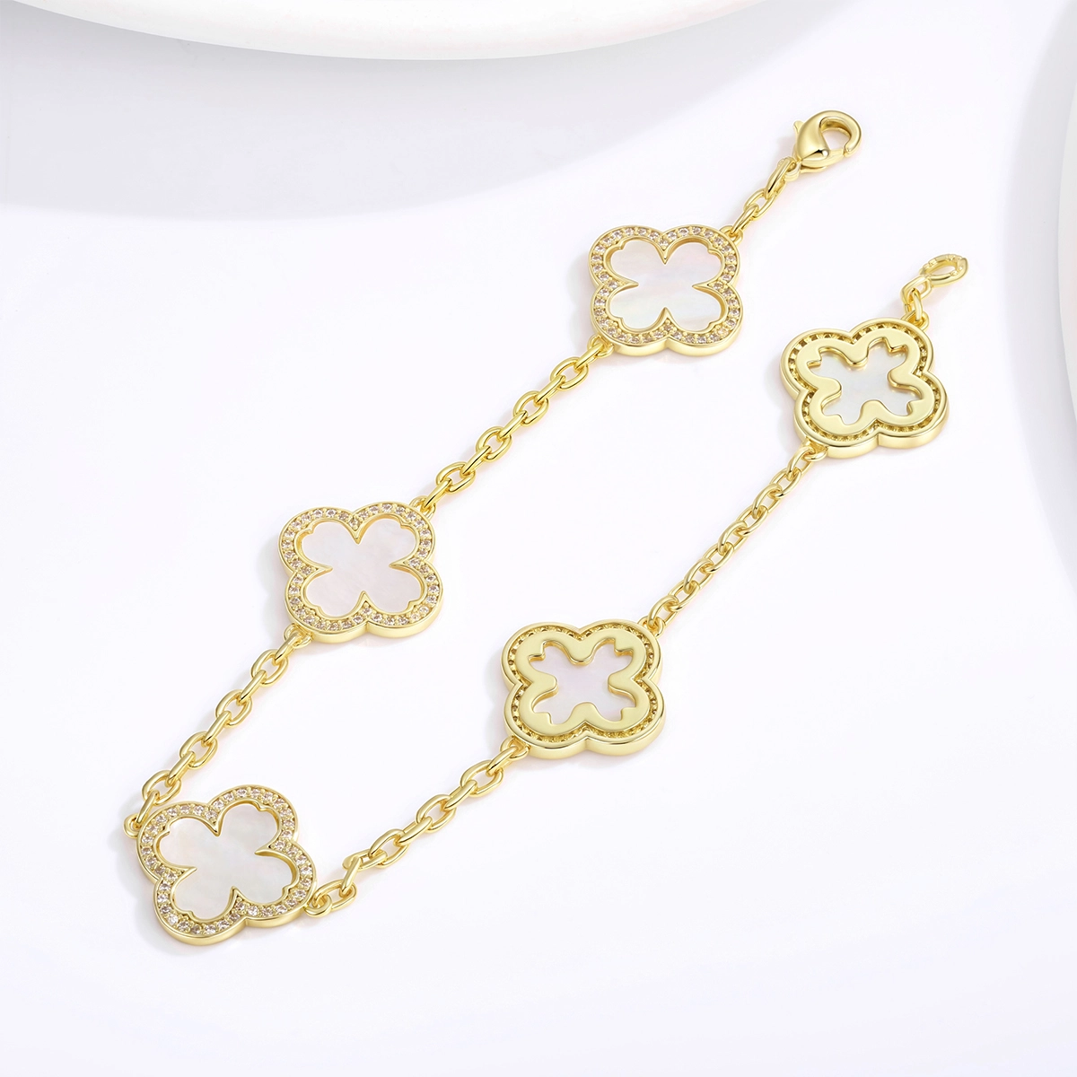 silver clover bracelet - Zhefan Jewelry silver clover bracelet - Zhefan Jewelry