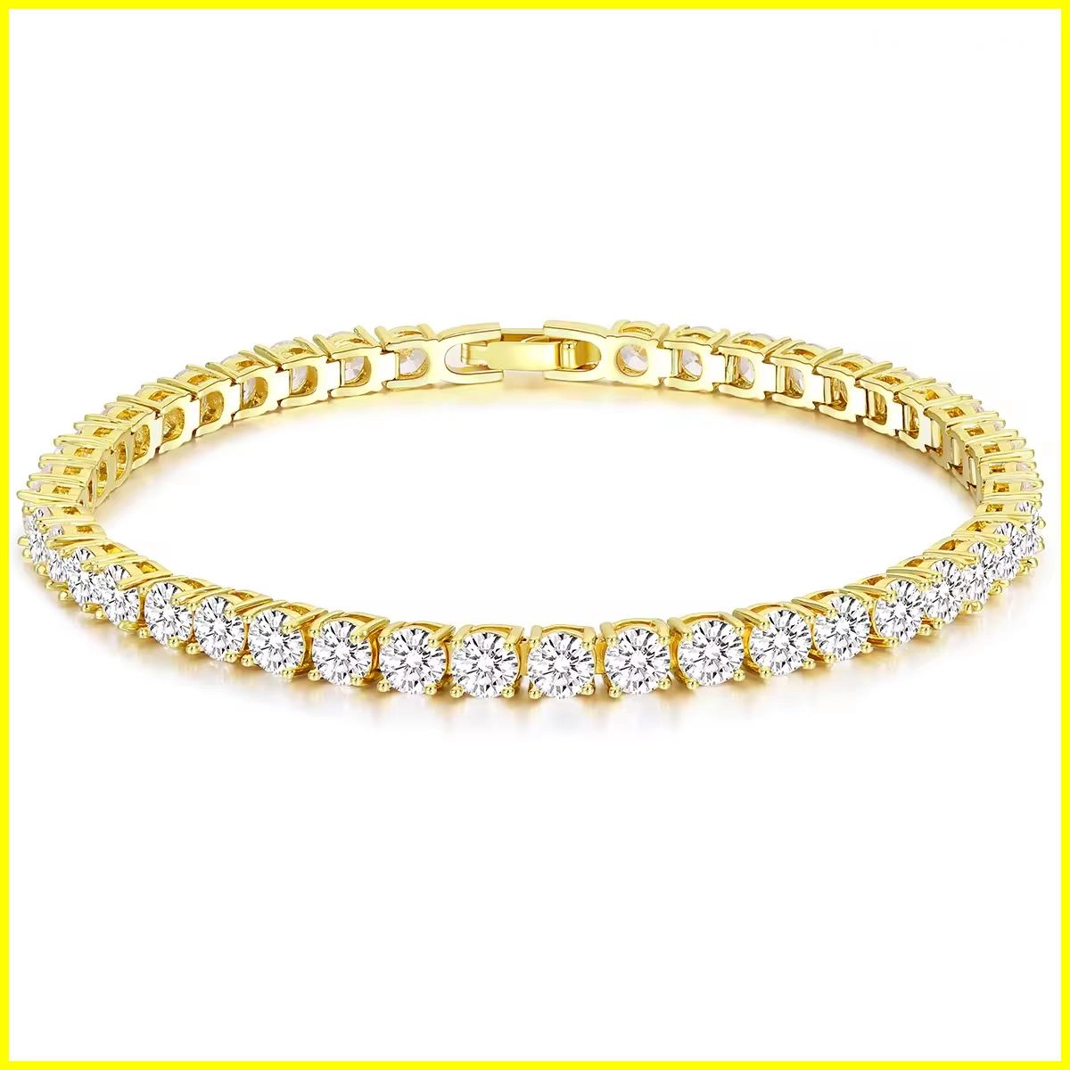 Tennis Bracelet with 4MM Cubic Zirconia 1 - Zhefan Jewelry