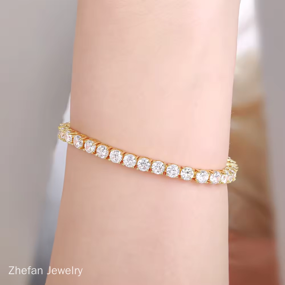 Tennis Bracelet with 4MM Cubic Zirconia 2 - Zhefan Jewelry