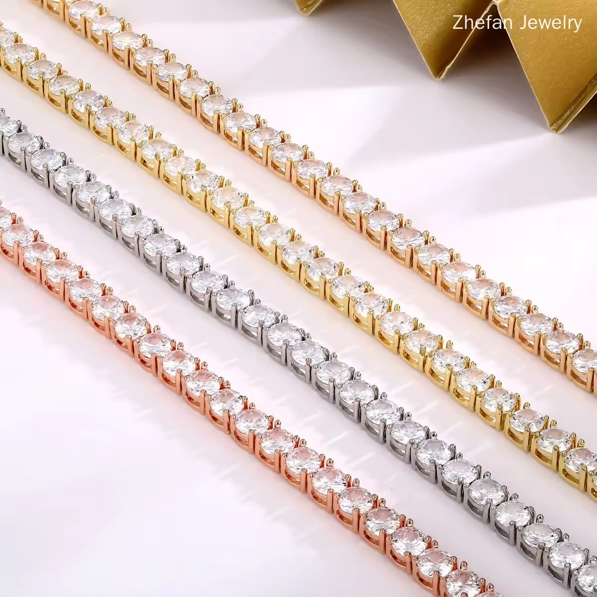 Tennis Bracelet with 4MM Cubic Zirconia 7 - Zhefan Jewelry
