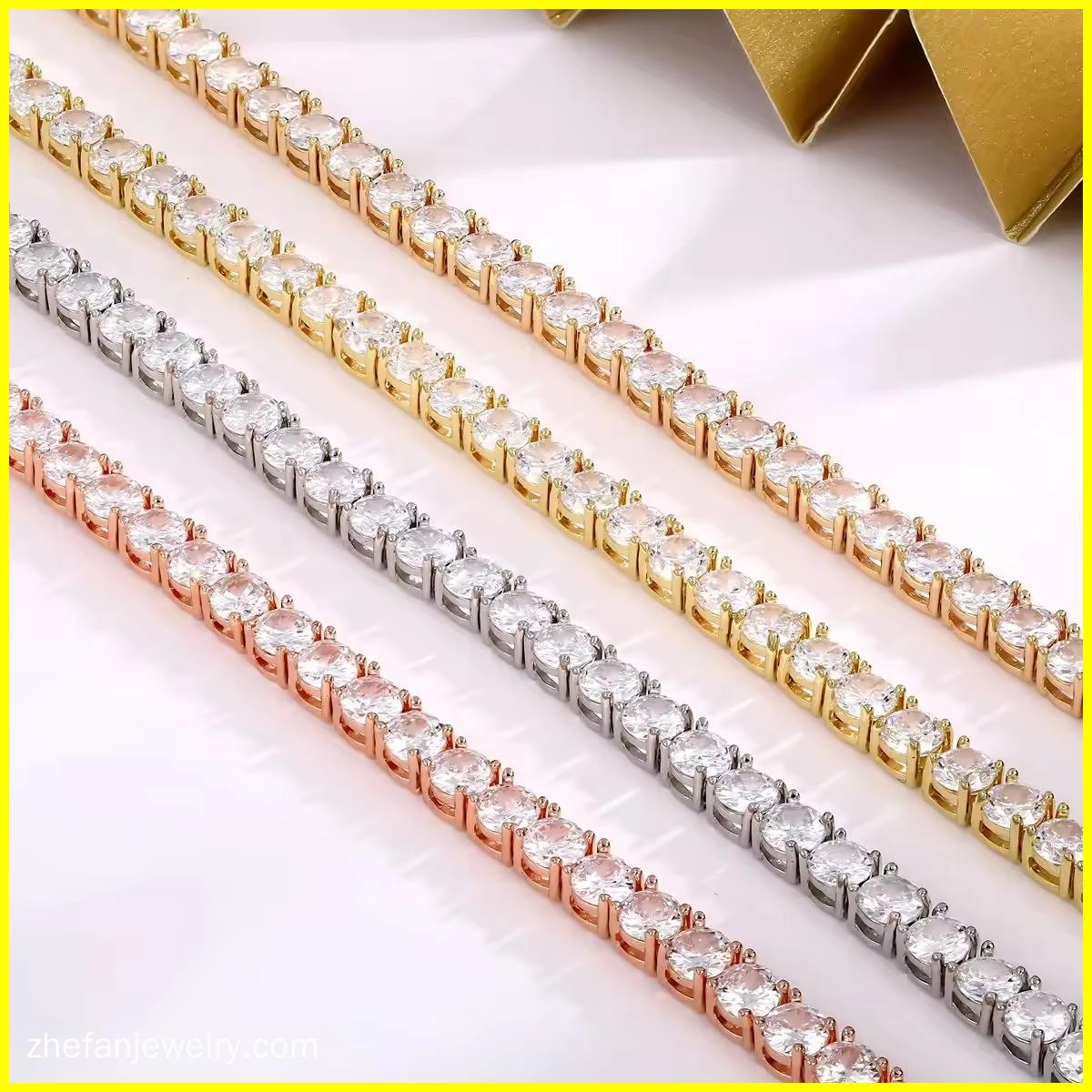 Tennis Bracelet with 4MM Cubic Zirconia 7 - Zhefan Jewelry